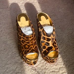 NWOT Christian Louboutin Leopard Heels/Wedges